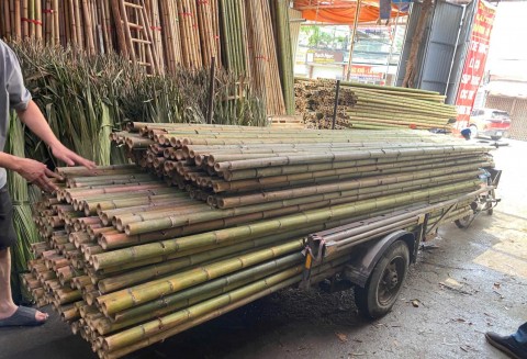 sạp giáo tre trúc, sạp giáo trát ngoài