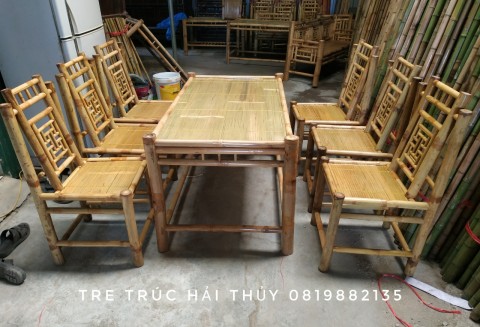 bộ bàn ghế tre nhà hàng