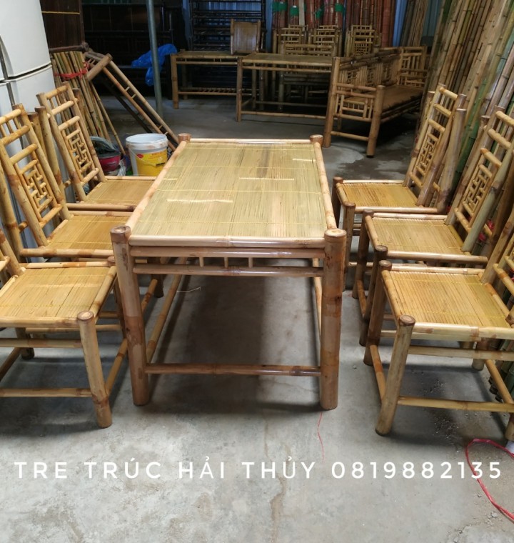 bộ bàn ghế tre nhà hàng